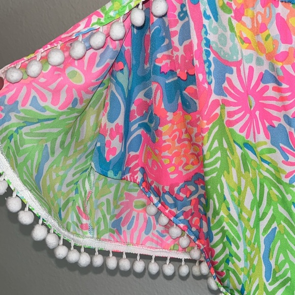 Lilly Pulitzer Daisy Romper Seaspray Lovers Coral Multi Strapless Size XS - Picture 5 of 10